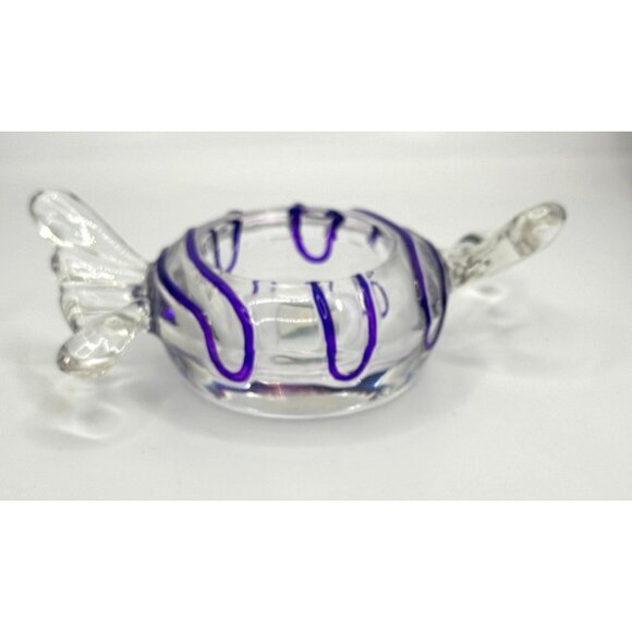 PartyLite Jollyville Tealight Candle Holder With Purple Swirl Design - Picture 9 of 9